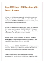 Geog 1900 Exam 1 OSU Questions With Correct Answers 