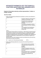 Advanced Pharmacology Test Bank Questions and Answers with Detailed Rationales &ndash; Nursing&comma; Nurse Practitioner and Pharmacology Exam Preparation