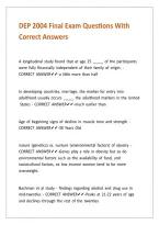 DEP 2004 Final Exam Questions With Correct Answers