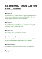 Biol 235 Midterm 1 Actual Paper With&NewLine;Solved Questions
