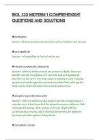 Biol 235 Midterm 1 Comprehensive&NewLine;Questions And Solutions