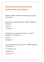 CHMN 201 Liberty University Exam -2 Questions With Correct Answers