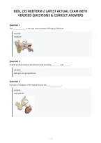 Biol 235 Midterm 2 Latest Actual Exam With&NewLine;Verified Questions & Correct Answers