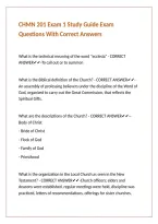 CHMN 201 Exam 1 Study Guide Exam Questions With Correct Answers