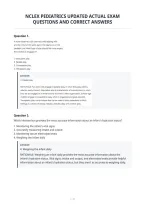 Nclex Pediatrics Updated Actual Exam&NewLine;Questions And Correct Answers&NewLine;