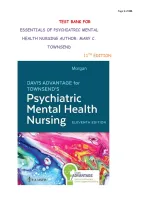 Test Bank For&NewLine;Essentials Of Psychiatric Mental Health Nursing Author&colon; Mary C&period; Townsend&NewLine;11Th Edition&NewLine;
