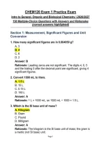 CHEM120 Exam 1 Practice Exam&NewLine;Intro to General&comma; Organic and Biological Chemistry &NewLine;