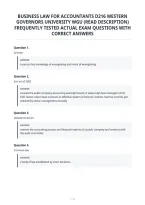 Business Law For Accountants D216 Western&NewLine;Governors University Wgu &lpar;Read Description&rpar;&NewLine;Frequently Test