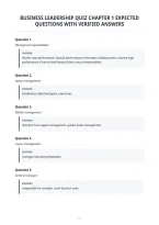 Business Leadership Quiz Chapter 1 Expected&NewLine;Questions With Verified Answers
