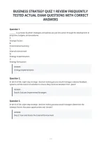 Business Strategy Quiz 1 Review Frequently&NewLine;Tested Actual Exam Questions With Correct&NewLine;Answer