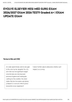 Evolve Elsevier Hesi Med Surg Exam 2026&sol;2027 Exam 2026 Test&excl;&excl; Graded A&plus; &vert; Exam Update Exam&NewLine;