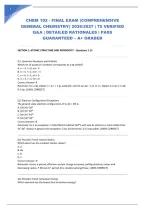 Chem 102 - Final Exam &lpar;Comprehensive General Chemistry&rpar; 2026&sol;2027 &vert; 75 Verified Q&A &vert; Detailed Rationales &vert; Pass Guaranteed &ndash; A&plus; Graded