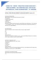 Chem 102 - Mock &sol; Practice Exam 2026&sol;2027 &vert; Ngn-Aligned &vert; 100 Verified Q&A &vert; Detailed Rationales &vert; Pass Guaranteed &ndash; A&plus; Graded