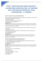Cpar - Certification Exam 2026&sol;2027 &vert; Accounting Certification &vert; 50 Verified Q&A &vert; Detailed Rationales &vert; Pass Guaranteed &ndash; A&plus; Graded