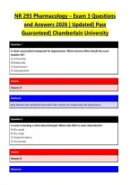 NR 293 Pharmacology &ndash; Exam 3 Questions and Answers&vert; Updated 2026&vert; Pass Guaranteed&vert; Chamberlain University