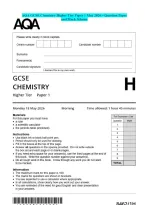 AQA GCSE Chemistry Higher Tier Paper 1 May 2026 &ndash; Question Paper&NewLine;and Mark Scheme