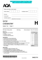 AQA GCSE Chemistry Higher Tier Paper 1 May&NewLine;2026 &ndash; Question Paper and Mark Scheme