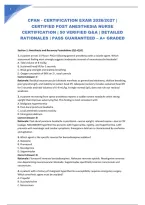 Cpan - Certification Exam 2026&sol;2027 &vert; Certified Post Anesthesia Nurse Certification &vert; 50 Verified Q&A &vert; Detailed Rationales &vert; Pass Guaranteed &ndash; A&plus; Graded