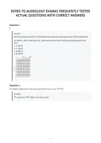 Intro To Audiology Exam&num;2 Frequently Tested&NewLine;Actual Questions With Correct Answers&NewLine;
