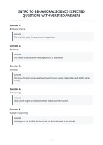 Intro To Behavioral Science Expected&NewLine;Questions With Verified Answers&NewLine;