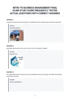 Intro To Business Management Final&NewLine;Exam Study Guide Frequently Tested&NewLine;Actual Questions With Correct Answers&NewLine;