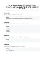 Intro To Culinary Arts Final Exam&NewLine;Updated Actual Questions With Correct&NewLine;Answers&NewLine;