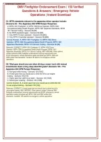 DMV Firefighter Endorsement Exam &vert; 150 Verified&NewLine;Questions & Answers &vert; Emergency Vehicle&NewLine;Operations &vert; Instant Download