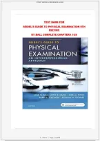 Test Bank&colon; For Seidel's Guide to Physical Examination Ball All Chapters Covered &lpar;9th Edition&rpar; - Graded A&plus; Compre&period;&period;&period;