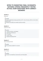 Intro To Marketing Final &lpar;Schwartz&comma;&NewLine;Rutgers&rpar; Spring Frequently Tested&NewLine;Actual Exam Questions With Correct&NewLine;Answers