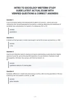 Intro To Sociology Midterm Study&NewLine;Guide Latest Actual Exam With&NewLine;Verified Questions & Correct Answers&NewLine;