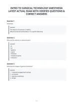 Intro To Surgical Technology Anesthesia&NewLine;Latest Actual Exam With Verified Questions &&NewLine;Correct Answers