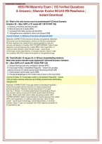 HESI RN Maternity Exam &vert; 155 Verified Questions&NewLine;& Answers &vert; Elsevier Evolve NCLEX-RN Readiness &vert;&NewLine;Instant Download