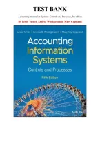 Test Bank for Accounting Information Systems&colon; Controls and Processes&comma; 5th Edition by Leslie Turner &comma; Andrea Weickgenannt&comma; Chapter 1-14 &vert; All Chapters