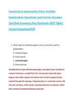 Connecticut Automotive Glass Installer &NewLine;Examination Questions and Correct Answers &NewLine;&lpar;Verified Answers&rpar; Plus Rationale 2027 Q&A&vert; &NewLine;Instant Download Pdf 