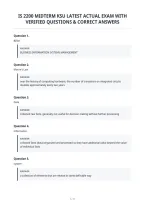 Is 2200 Midterm Ksu Latest Actual Exam With&NewLine;Verified Questions & Correct Answers