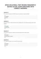 Nfhs Volleyball Test Review Frequently&NewLine;Tested Actual Exam Questions With&NewLine;Correct Answers