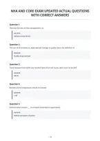 Nha And Core Exam Updated Actual Questions&NewLine;With Correct Answers