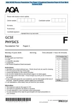 AQA GCSE Physics Foundation Tier Paper 2 Combined Question Paper & Final Mark&NewLine;Scheme 2026
