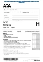 AQA GCSE Physics Higher Tier Paper 1 Combined Question Paper & Final Mark&NewLine;Scheme 2026