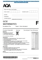 AQA GCSE Mathematics Foundation Tier Paper 1 Non-Calculator Combined Question&NewLine;Paper & Final Mark Scheme 2026