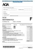 AQA GCSE Mathematics Foundation Tier Paper 2 Calculator Combined Question Paper&NewLine;& Final Mark Scheme 2026