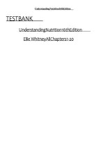Test Bank for Understanding Nutrition 16th Edition by Eleanor Noss Whitney & Sharon Rady Rolfes &ndash; Nutrition Questions and Answers 2026&ndash;2027