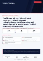 NR 507 Final Exam Advanced Pathophysiology Guide Chamberlain 2026&sol;2027 &ndash; Questions and Answers &vert; Graduate Level &vert; Complete Verified Answers &vert; Detailed Rationales &ndash; Pass Guaranteed &ndash; A&plus; Graded