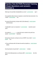Practice Test ACTION Personal Training 1 Exam Questions and answers GRADED A