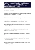 Action Personal Training Certification Exam Questions with 100- Correct Answers Verified Latest