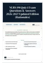 NURS 190 Quiz 1 Exam Questions & Answers 2026&sol;2027 Updated Edition &lpar;Rationales&rpar;