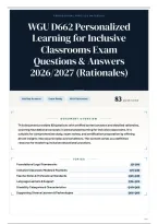 WGU D662 Personalized Learning for Inclusive Classrooms Exam Questions & Answers 2026&sol;2027 &lpar;Rationales&rpar;