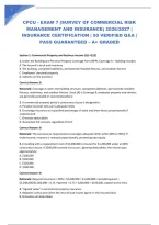 Cpcu - Exam 7 &lpar;Survey Of Commercial Risk Management And Insurance&rpar; 2026&sol;2027 &vert; Insurance Certification &vert; 50 Verified Q&A &vert; Pass Guaranteed &ndash; A&plus; Graded