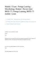 Portage Learning BIOD 171 Microbiology Module 1 Exam 2026&sol;2027 &vert; Review Quiz&comma; Practice Questions & Answers