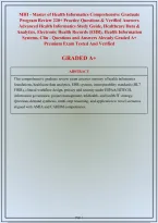 Mhi Master Of Health Informatics Comprehensive Graduate Program Review Practice Questions And Answers With Rationales&vert; Instant Download